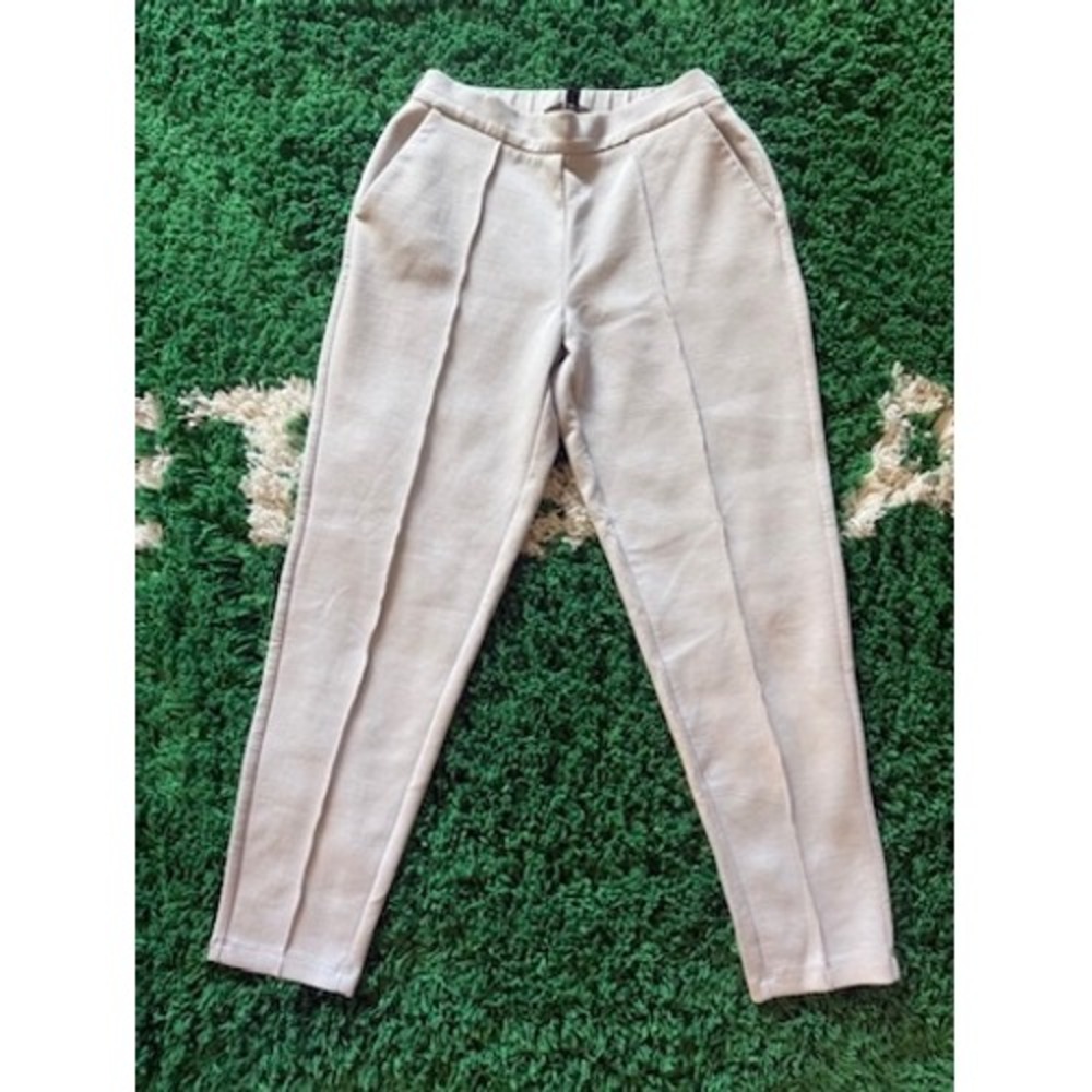 Banana Republic Womens XS Beige Pintuck Elastic Waist Tapered Jogger Pants